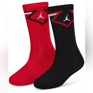 NWT 2 Jordan Diamond Logo Crew Socks Sz 4-6